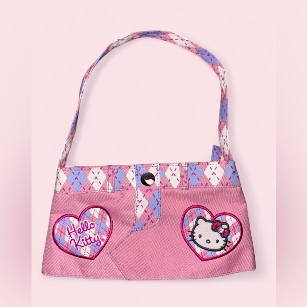 Hello Kitty Authentic Y2K Mini Purse Denim Skirt Style Bag